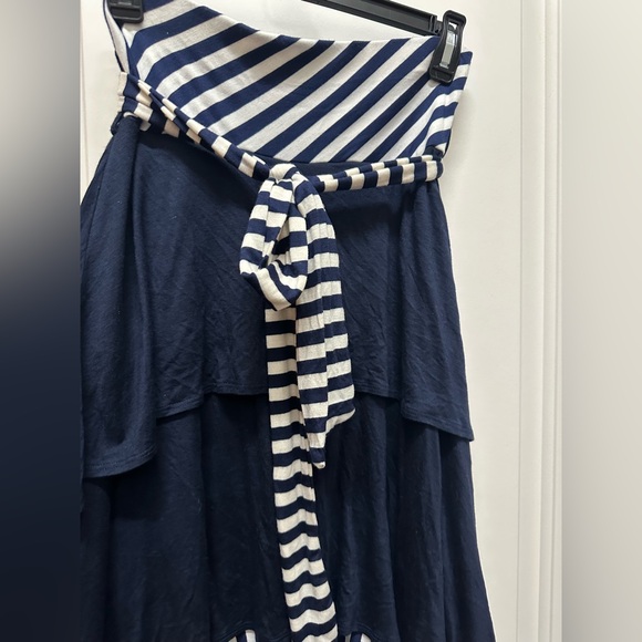 NWOT Joseph Walker Navy Striped Nautical Maxi Skirt Dress Size Small - Picture 5 of 5